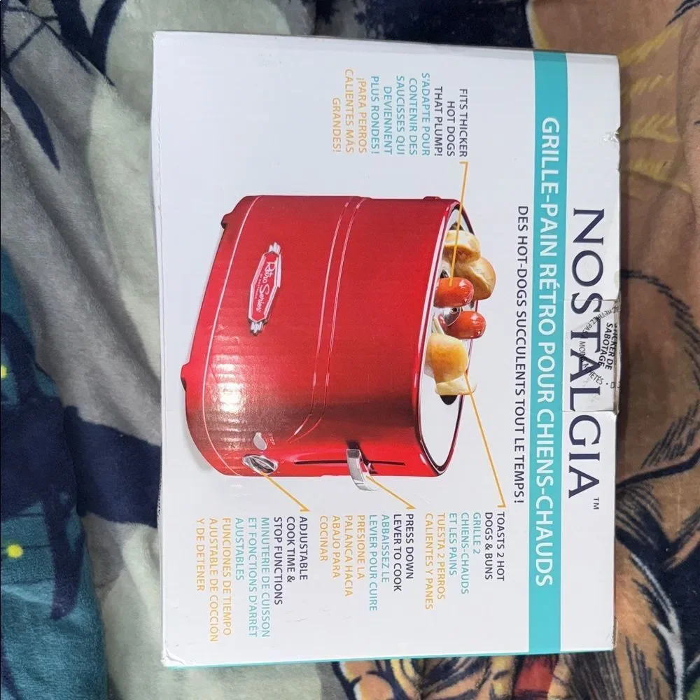 Nostalgia Red Retro Hot Dog Toaster